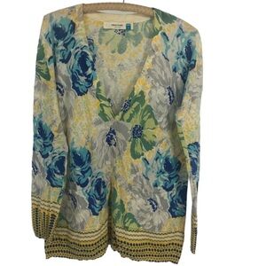 Anthropologie Sparrow spring lightweight cardigan sweater S floral